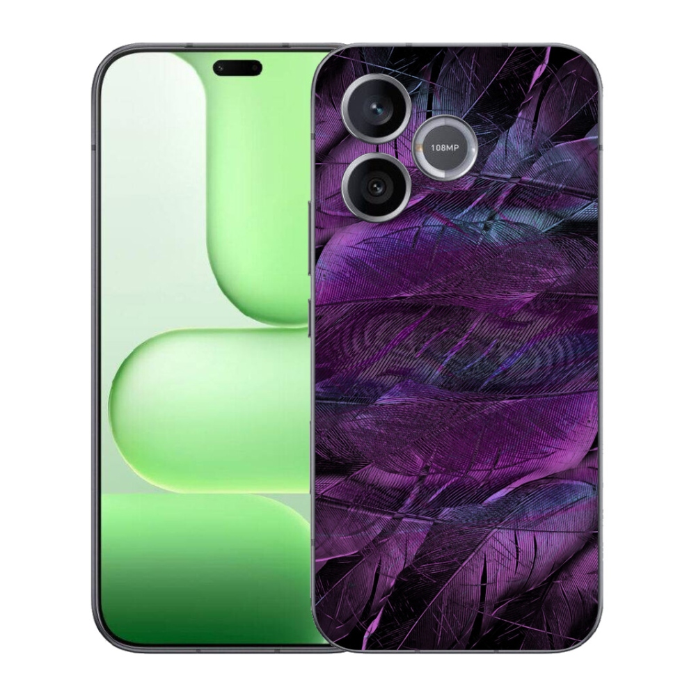Gelový kryt mmCase na Honer 600 Lite - fialová pírka