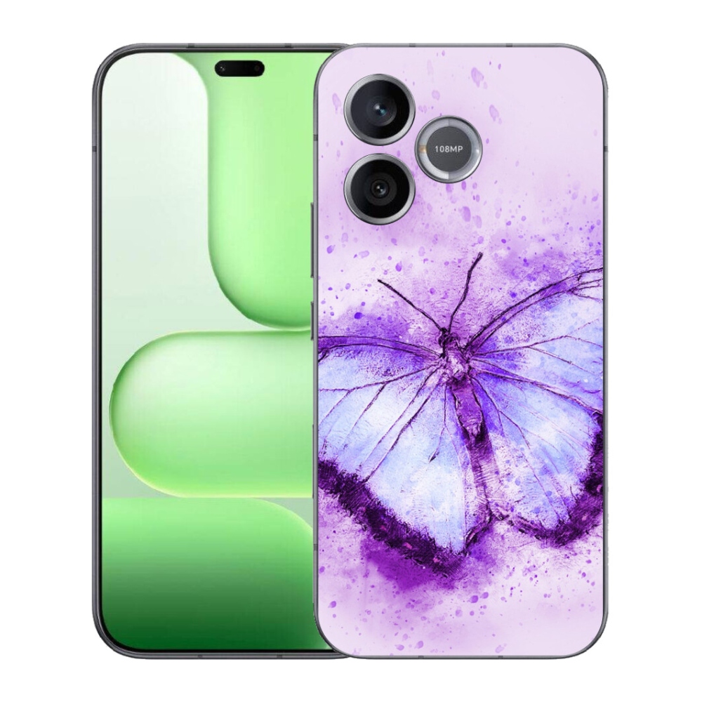 Gelový kryt mmCase na Honer 600 Lite - fialový motýl