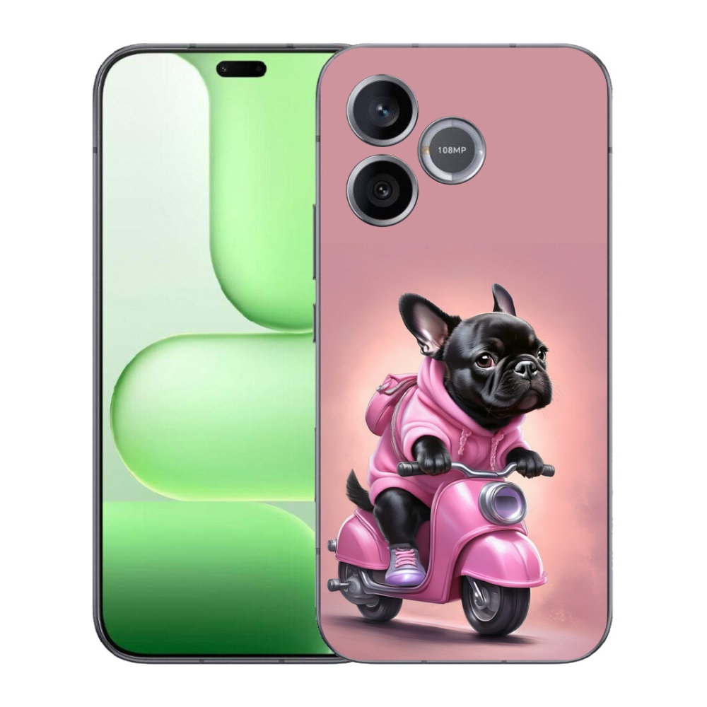 Gelový kryt mmCase na Honer 600 Lite - francouzský buldoček na skútru