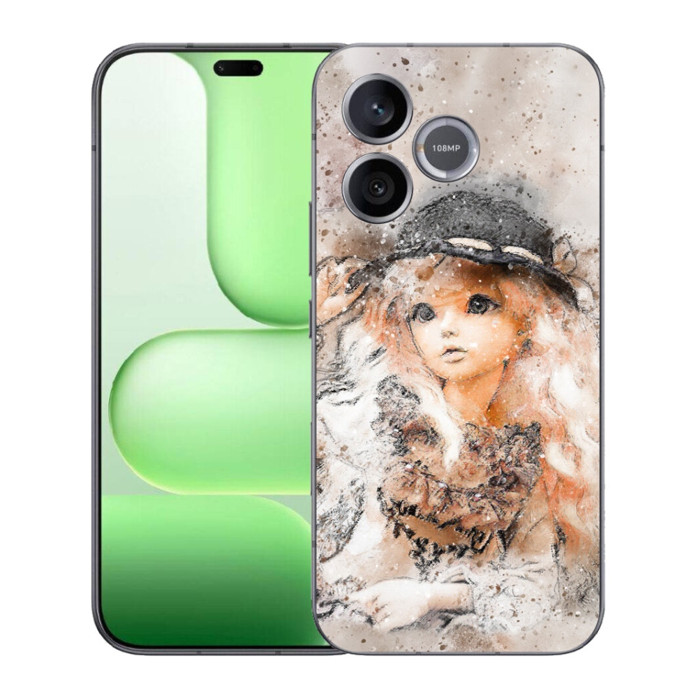 Gelový kryt mmCase na Honer 600 Lite - holčička s kloboukem
