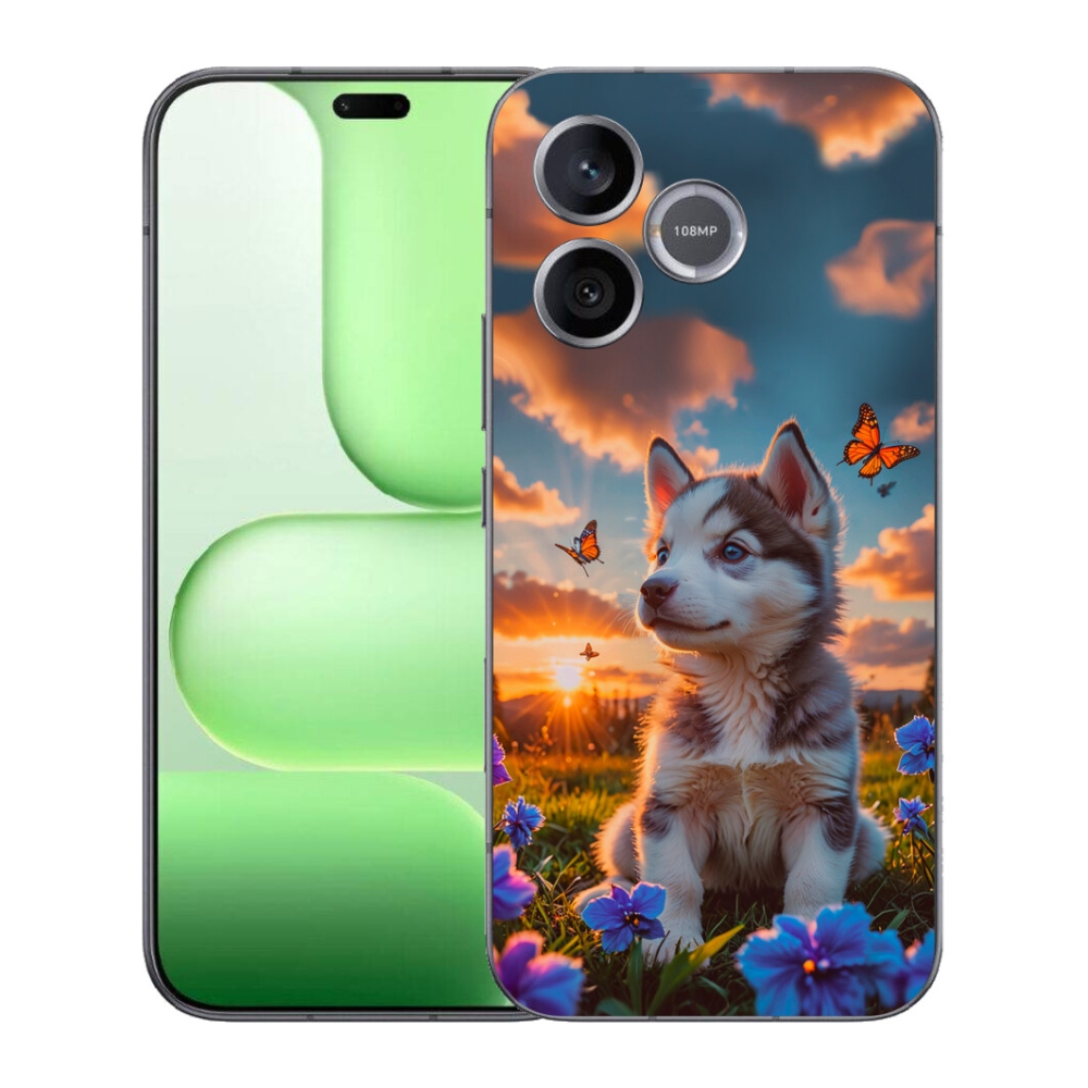 Gelový kryt mmCase na Honer 600 Lite - husky při západu slunce