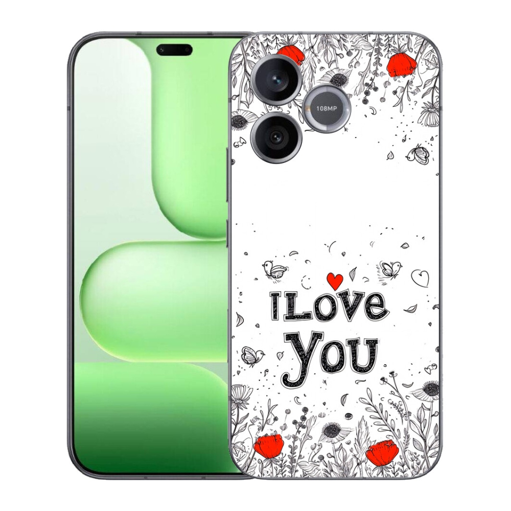 Gelový kryt mmCase na Honer 600 Lite - I love you bílé pozadí