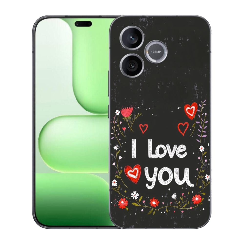 Gelový kryt mmCase na Honer 600 Lite - I love you černé pozadí