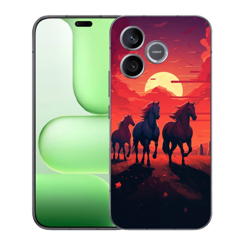 Gelový kryt mmCase na Honer 600 Lite - koně a západ slunce