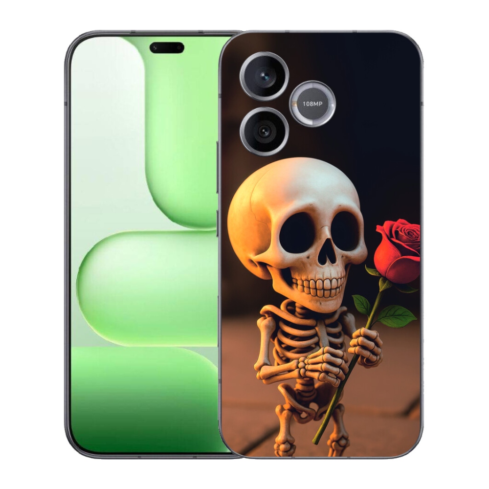 Gelový kryt mmCase na Honer 600 Lite - kostlivec s růží