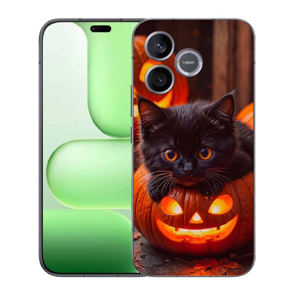 Gelový kryt mmCase na Honer 600 Lite - kotě a dýně