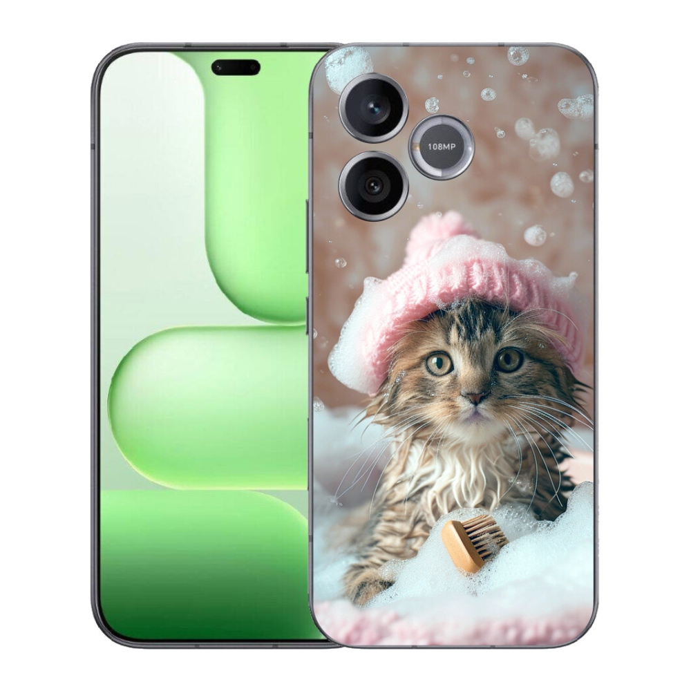 Gelový kryt mmCase na Honer 600 Lite - kotě a koupel