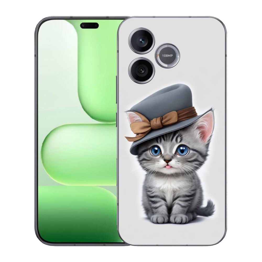 Gelový kryt mmCase na Honer 600 Lite - kotě s kloboukem