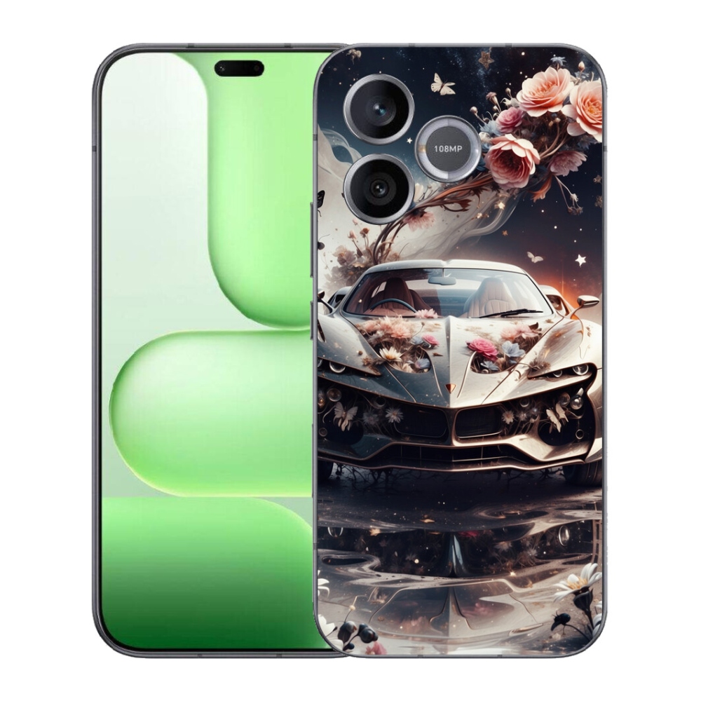 Gelový kryt mmCase na Honer 600 Lite - květinový sportovní vůz
