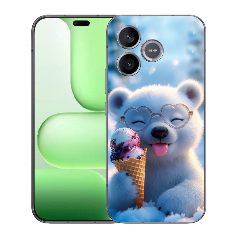 Gelový kryt mmCase na Honer 600 Lite - medvídek se zmrzlinou