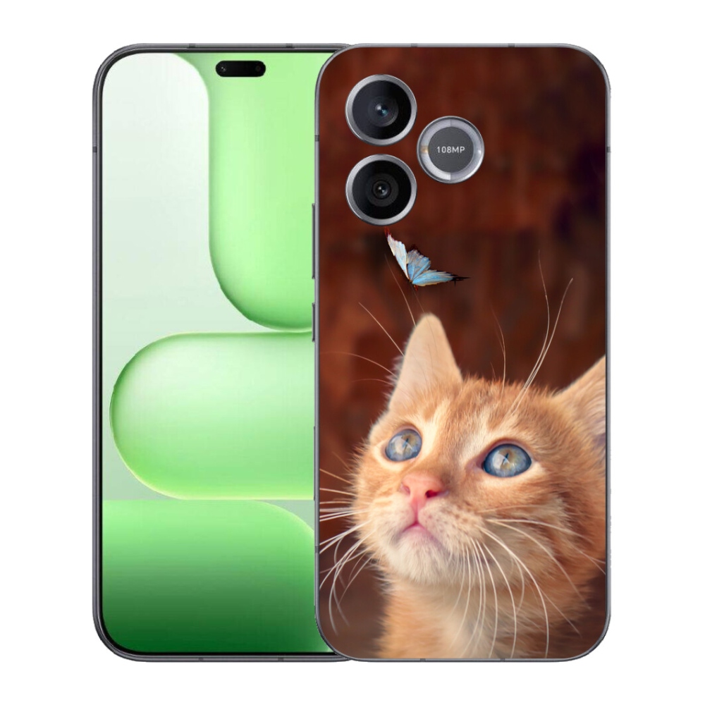 Gelový kryt mmCase na Honer 600 Lite - motýl a kotě
