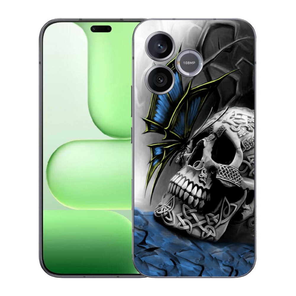 Gelový kryt mmCase na Honer 600 Lite - motýl a lebka