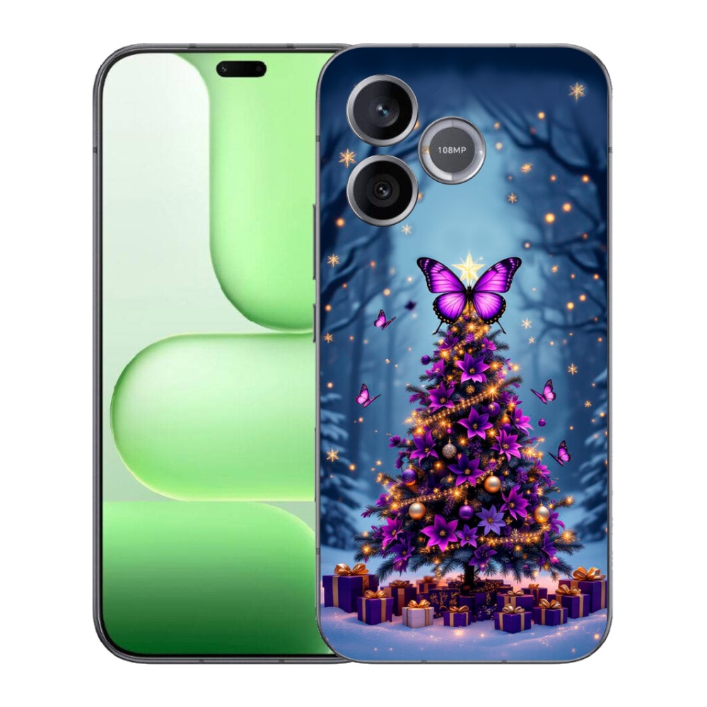 Gelový kryt mmCase na Honer 600 Lite - motýlí vánoční stromek