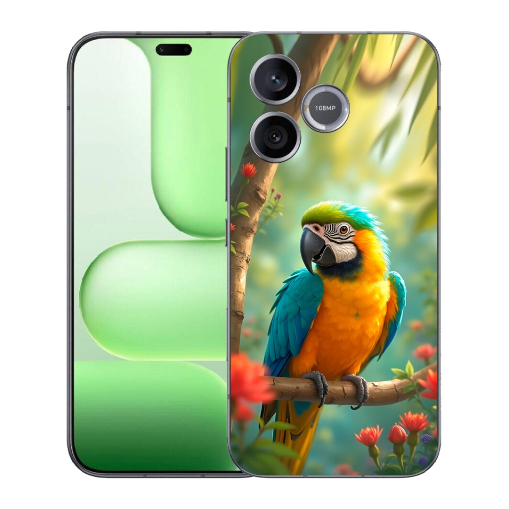 Gelový kryt mmCase na Honer 600 Lite - papoušek ara modrožlutá