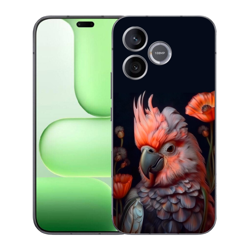 Gelový kryt mmCase na Honer 600 Lite - papoušek kakadu v barvách