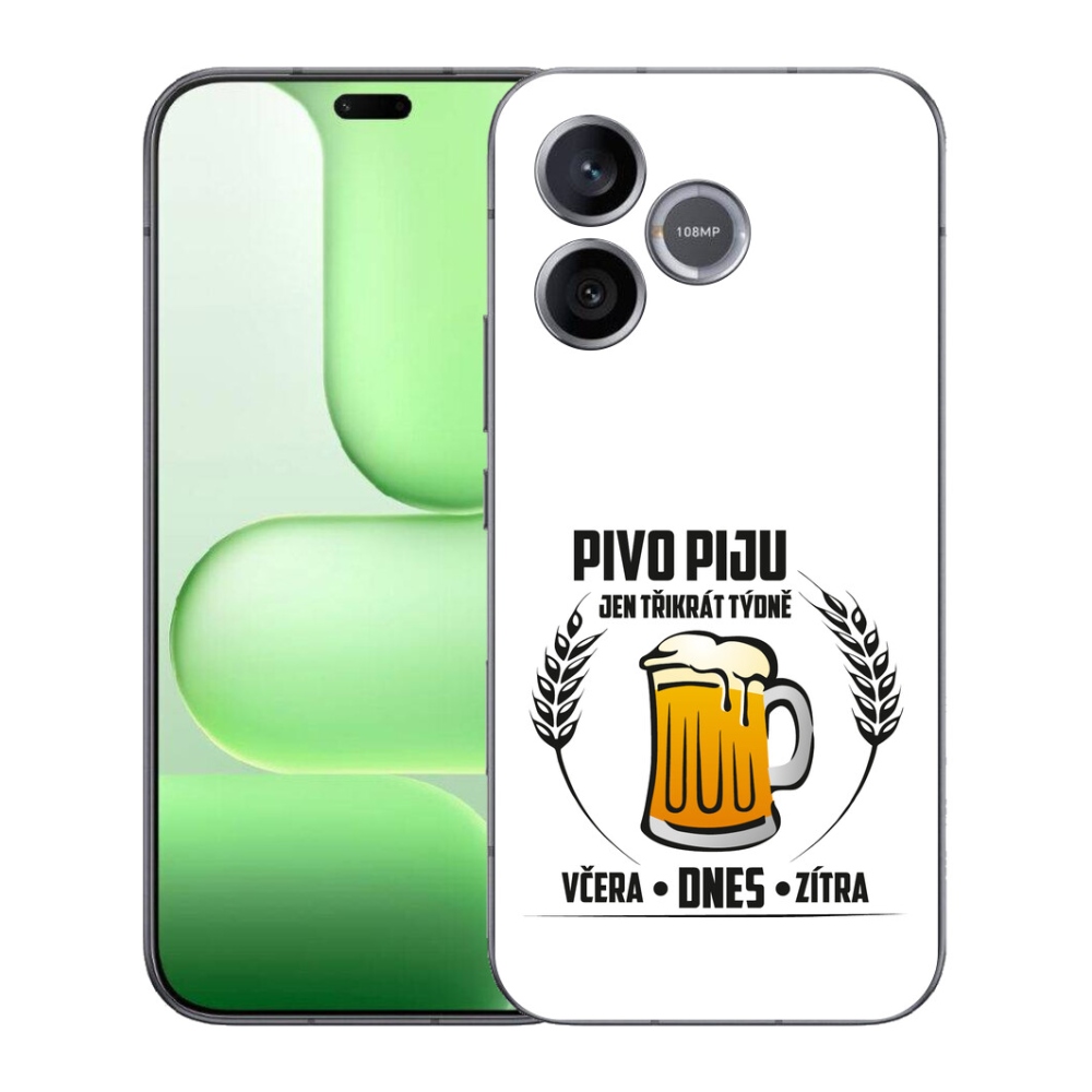 Gelový kryt mmCase na Honer 600 Lite - pivní motiv bílé pozadí