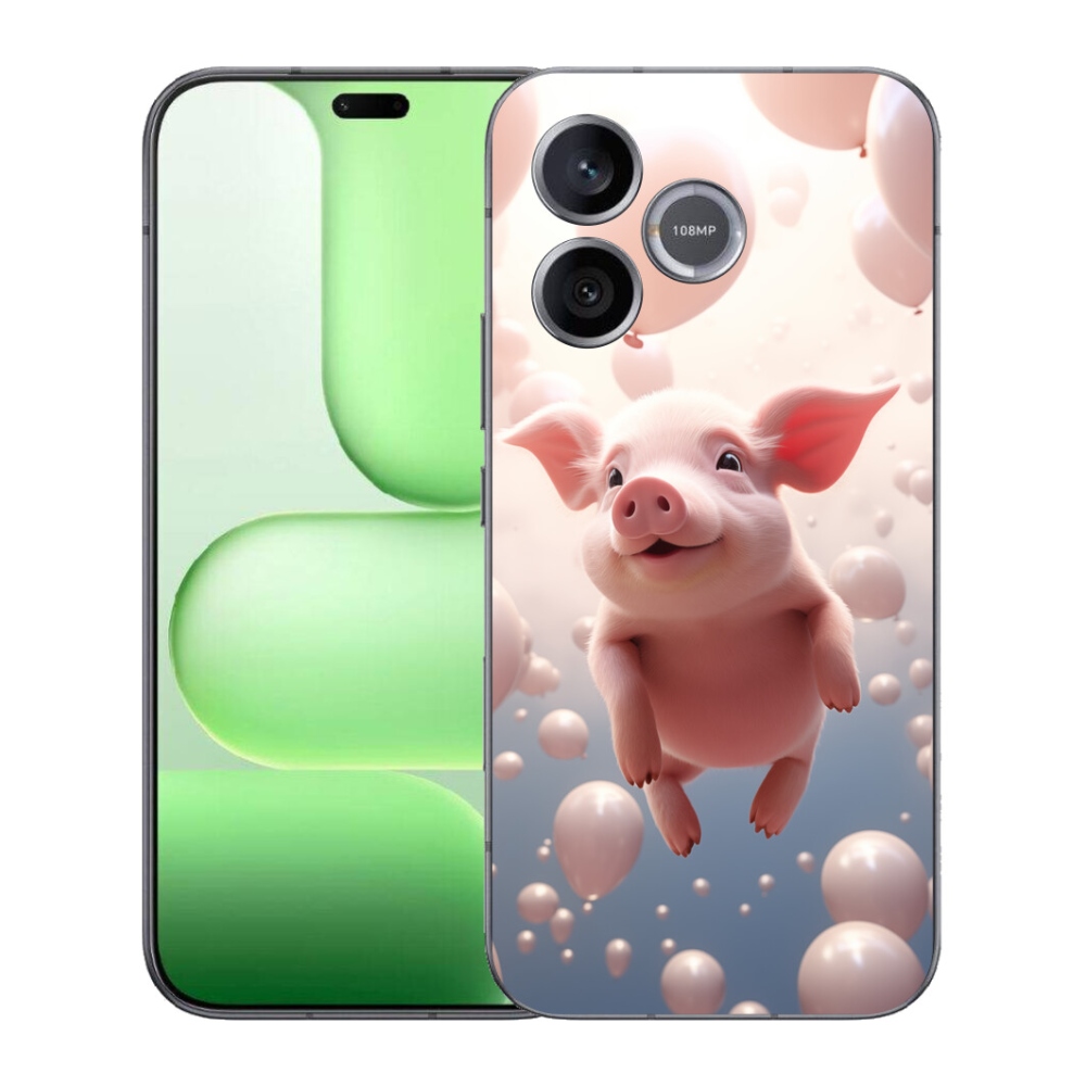 Gelový kryt mmCase na Honer 600 Lite - prasátko s balónky