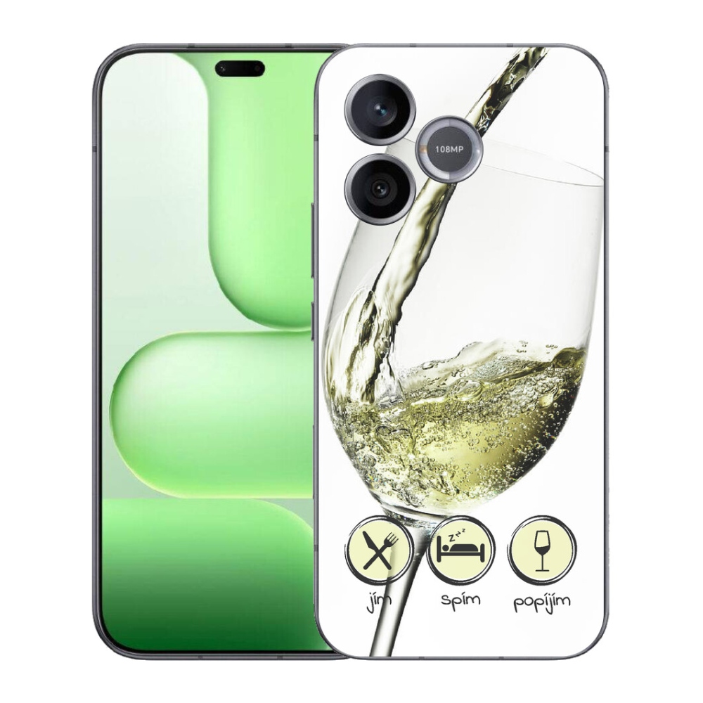 Gelový kryt mmCase na Honer 600 Lite - sklenička vína bílé