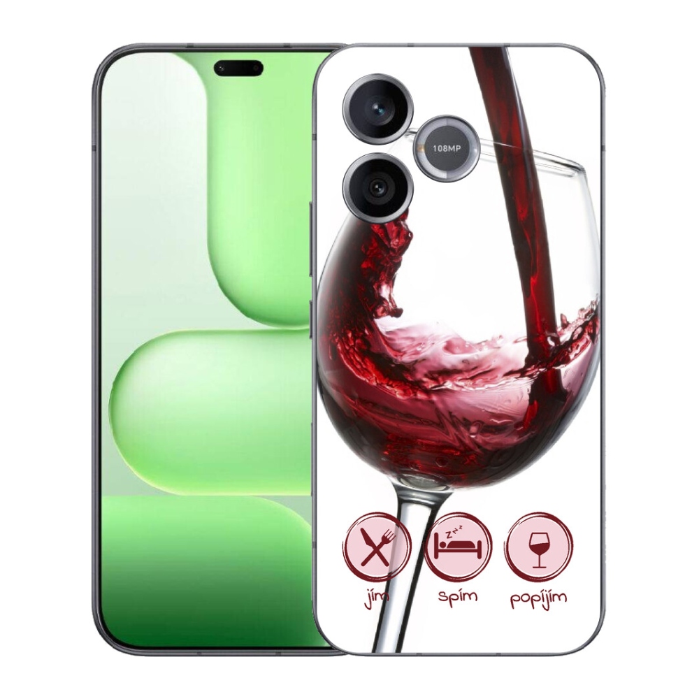 Gelový kryt mmCase na Honer 600 Lite - sklenička vína červené