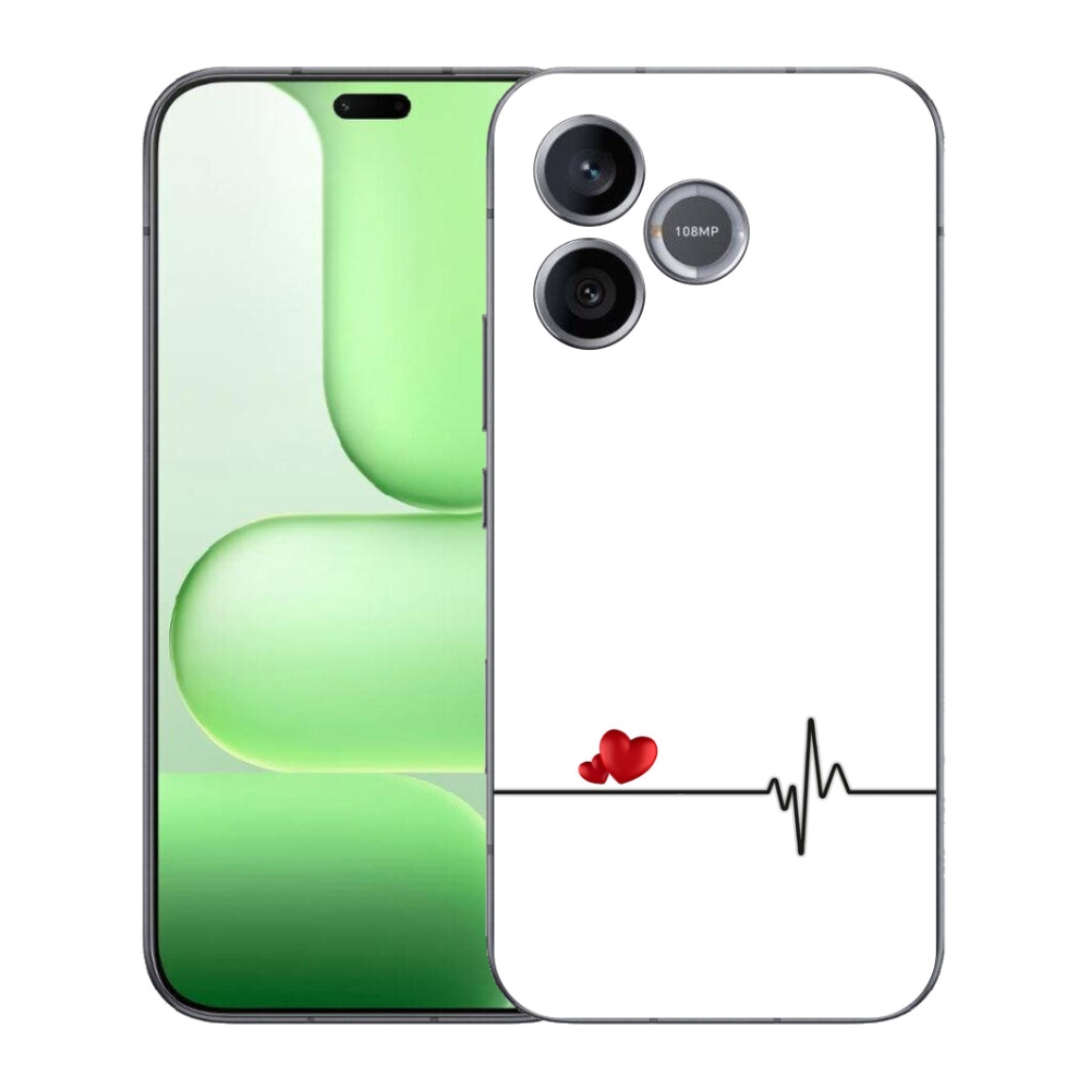 Gelový kryt mmCase na Honer 600 Lite - srdce a tep bílé pozadí