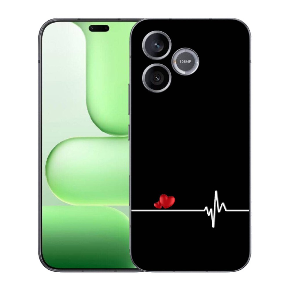 Gelový kryt mmCase na Honer 600 Lite - srdce a tep černé pozadí