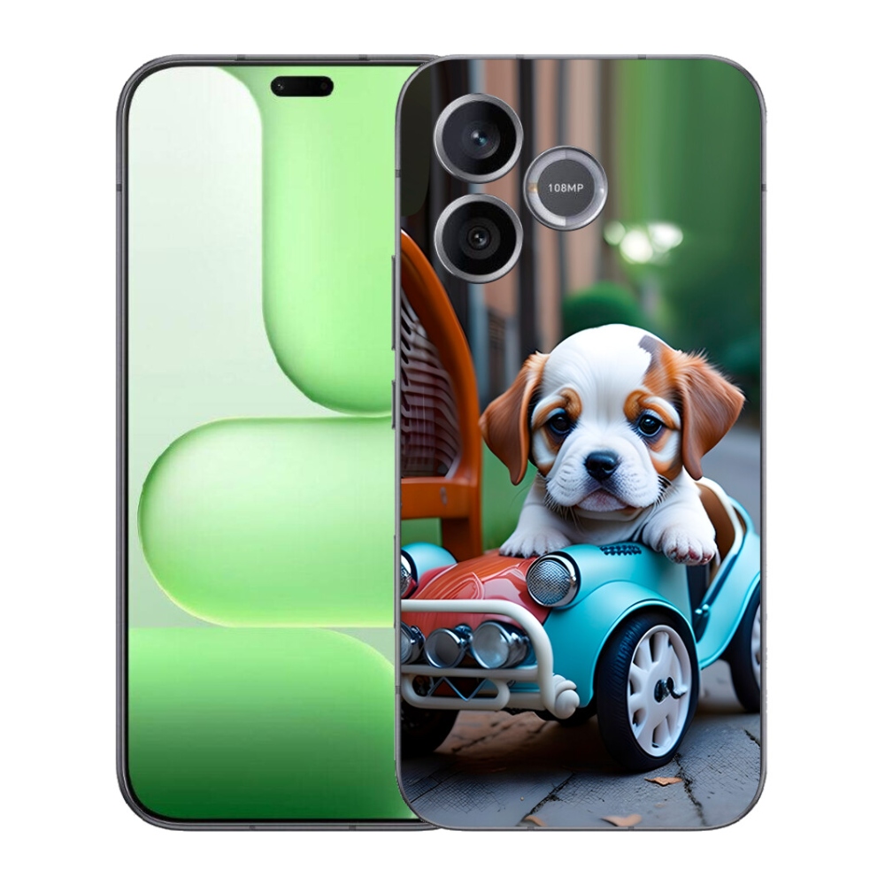 Gelový kryt mmCase na Honer 600 Lite - štěně v retro autě