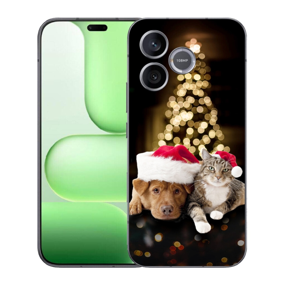 Gelový kryt mmCase na Honer 600 Lite - vánoční pes a kočka
