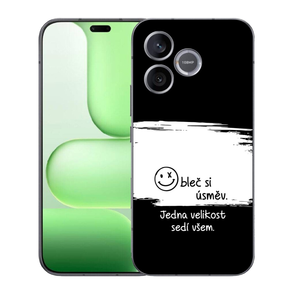Gelový kryt mmCase na Honer 600 Lite - vtipný text 8 bíločerné pozadí
