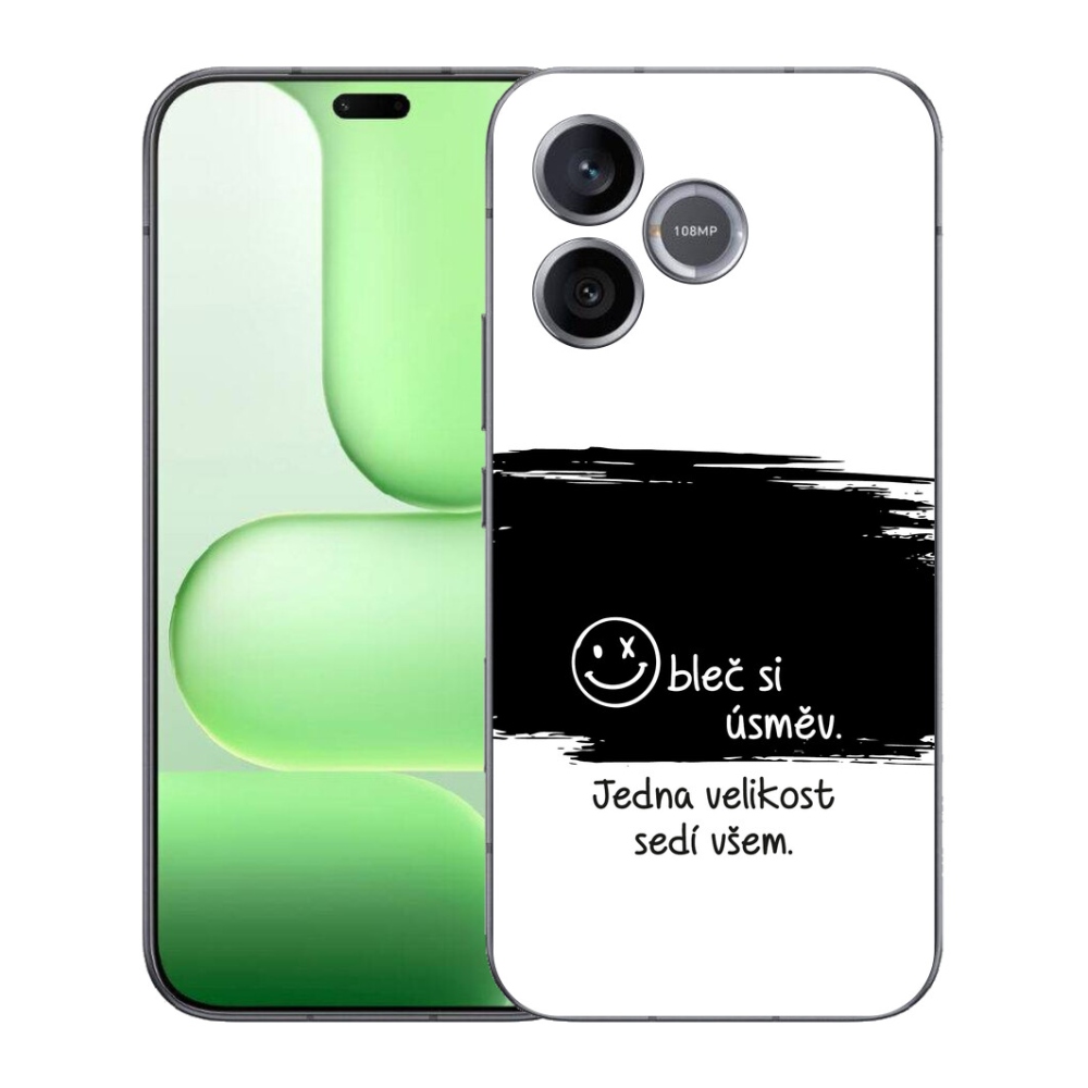 Gelový kryt mmCase na Honer 600 Lite - vtipný text 8 černobílé pozadí