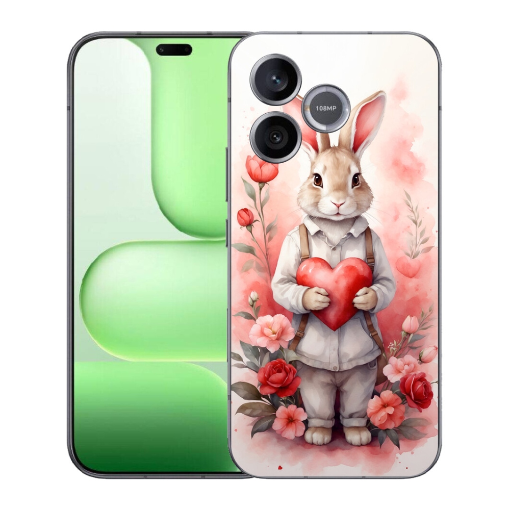 Gelový kryt mmCase na Honer 600 Lite - zajíc se srdíčkem