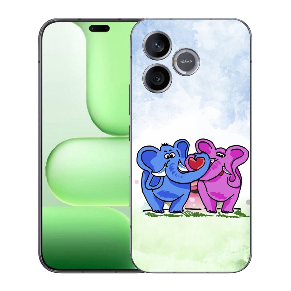Gelový kryt mmCase na Honer 600 Lite - zamilovaní sloni