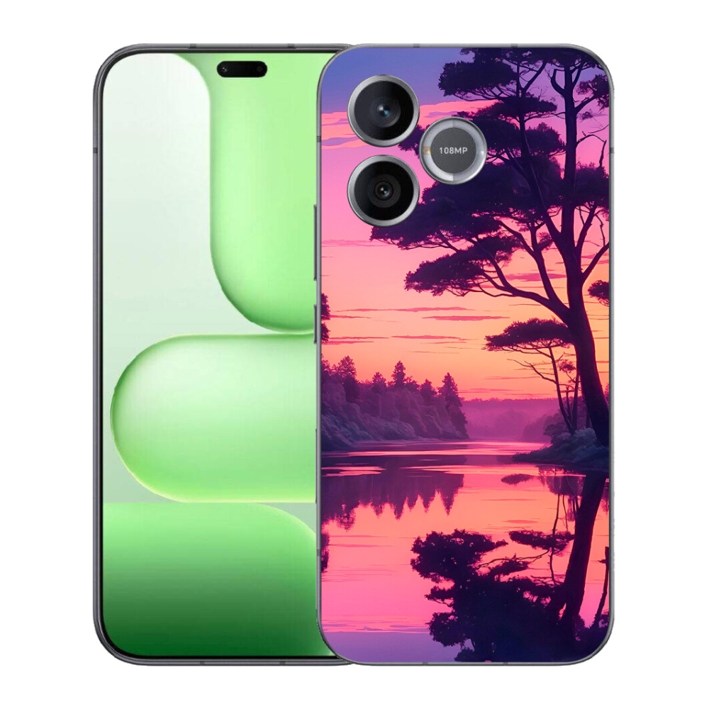 Gelový kryt mmCase na Honer 600 Lite - západ slunce nad jezerem
