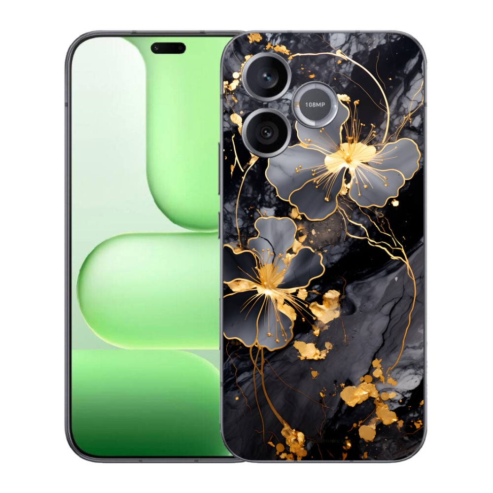 Gelový kryt mmCase na Honer 600 Lite - zlaté květy