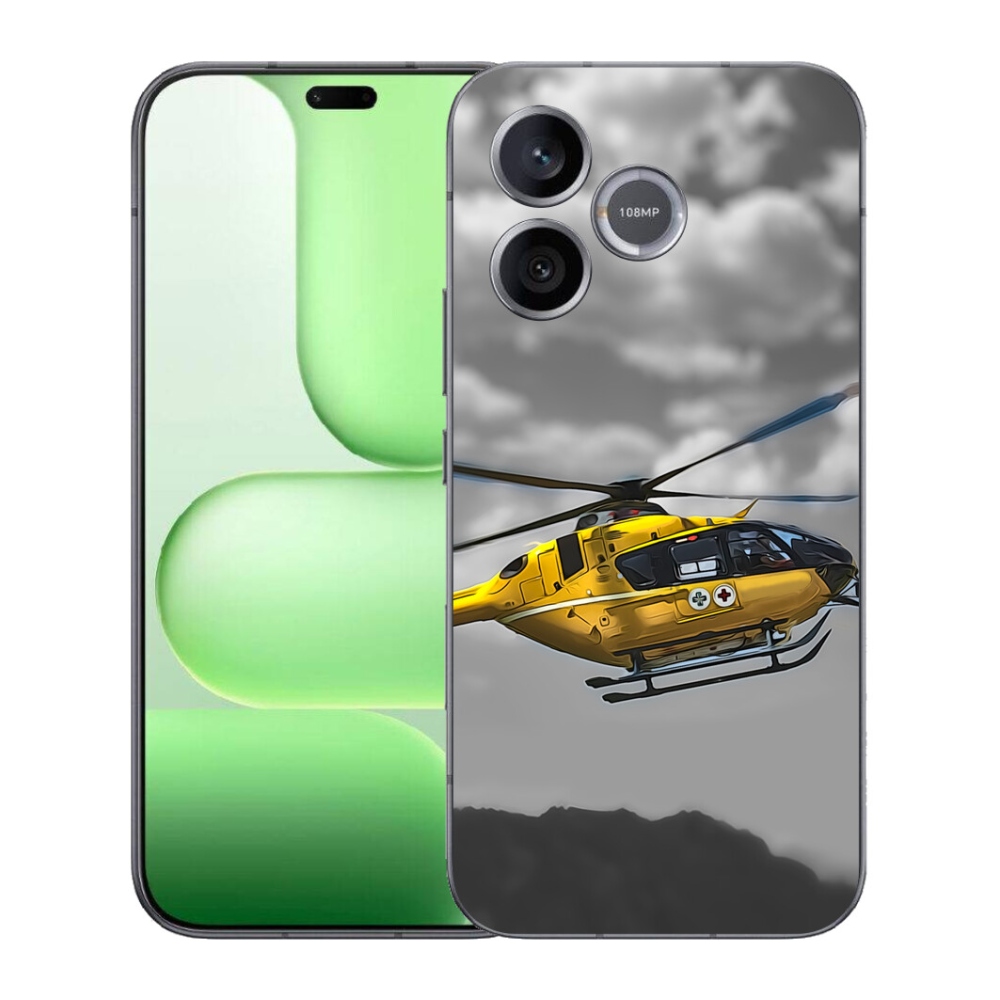 Gelový kryt mmCase na Honer 600 Lite - žlutá helikoptéra