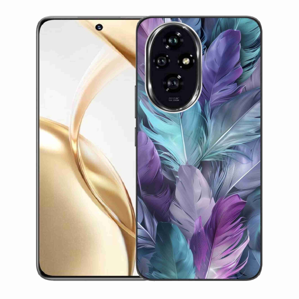 Gelový kryt mmCase na Honor 200 5G - barevné peří 2