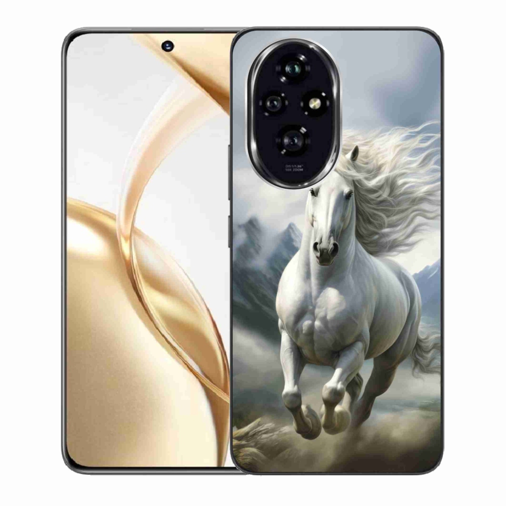 Gelový kryt mmCase na Honor 200 5G - běžící bílý kůň 3