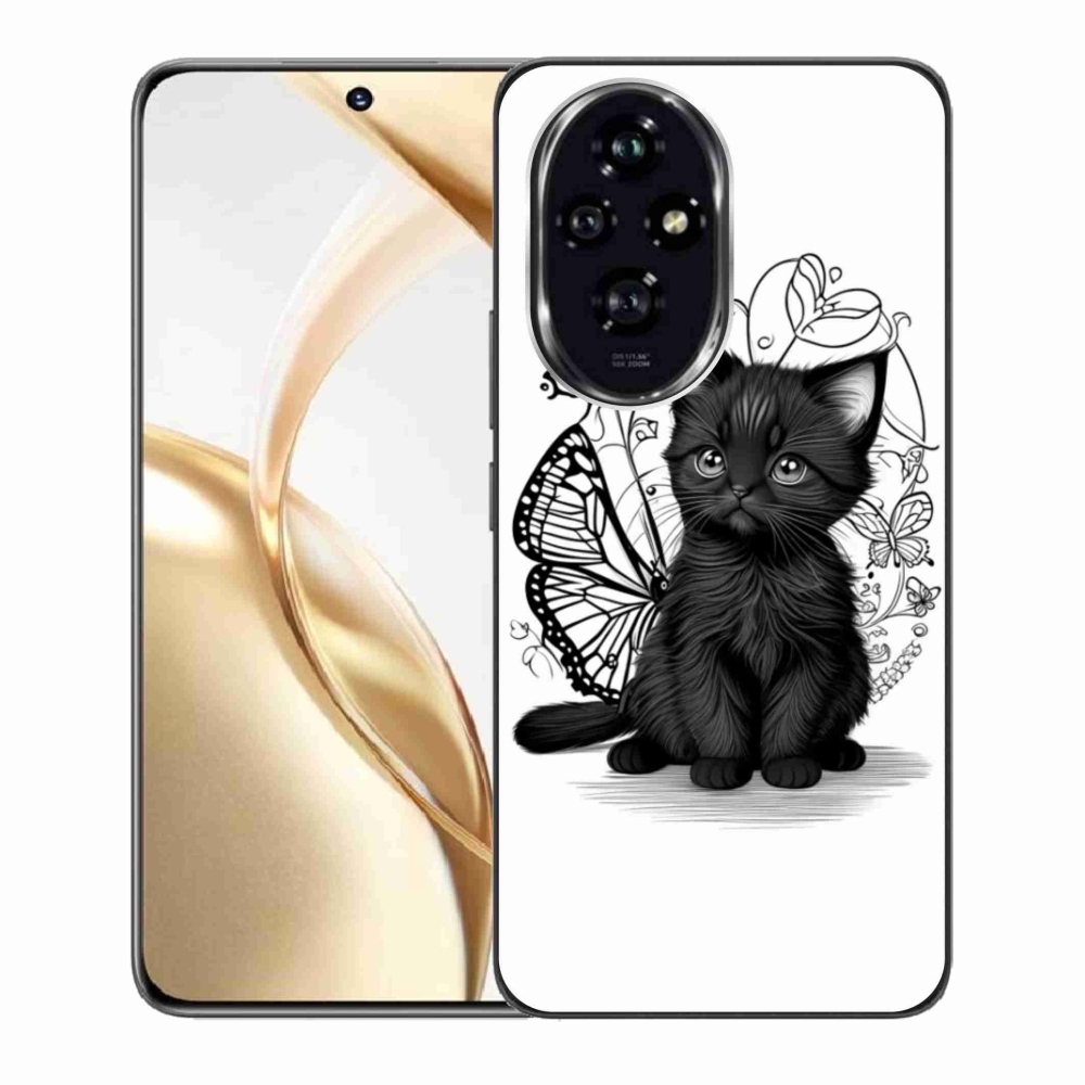 Gelový kryt mmCase na Honor 200 5G - černé kotě