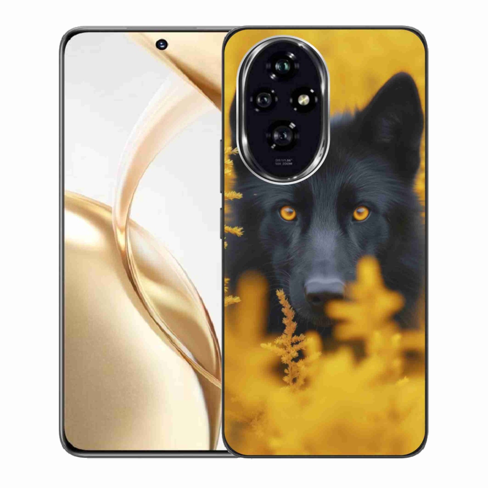 Gelový kryt mmCase na Honor 200 5G - černý vlk 2