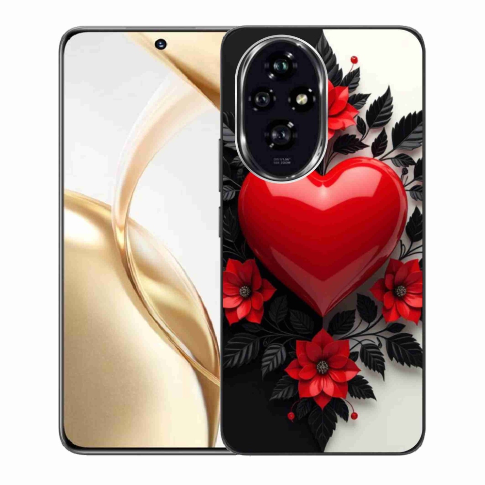 Gelový kryt mmCase na Honor 200 5G - červené srdce