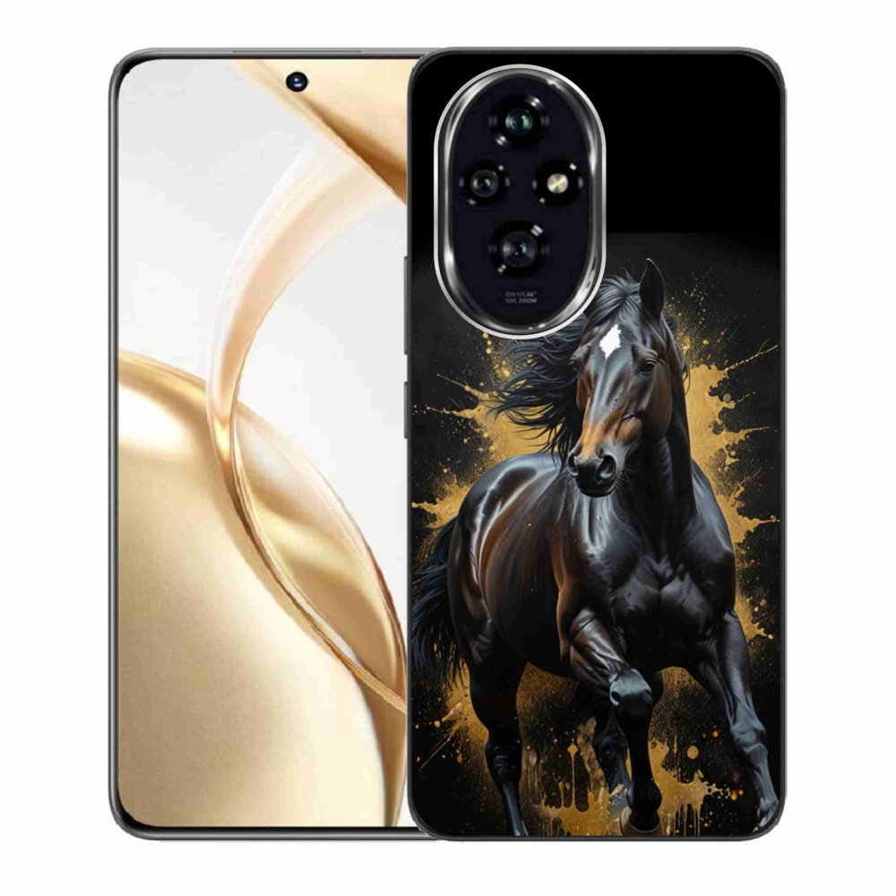 Gelový kryt mmCase na Honor 200 5G - elegantní černý hřebec