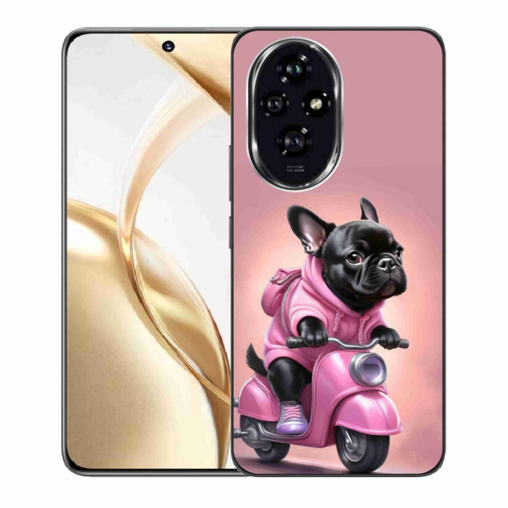 Gelový kryt mmCase na Honor 200 5G - francouzský buldoček na skútru