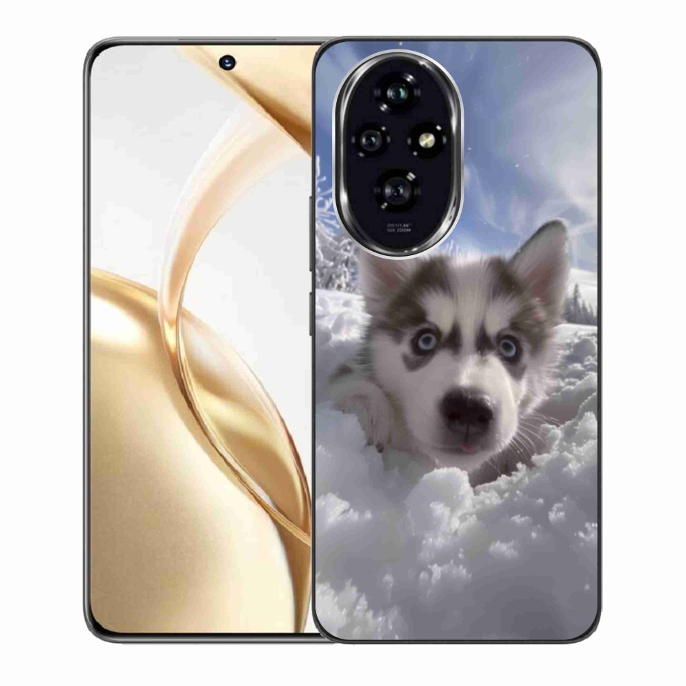 Gelový kryt mmCase na Honor 200 5G - husky ve sněhu
