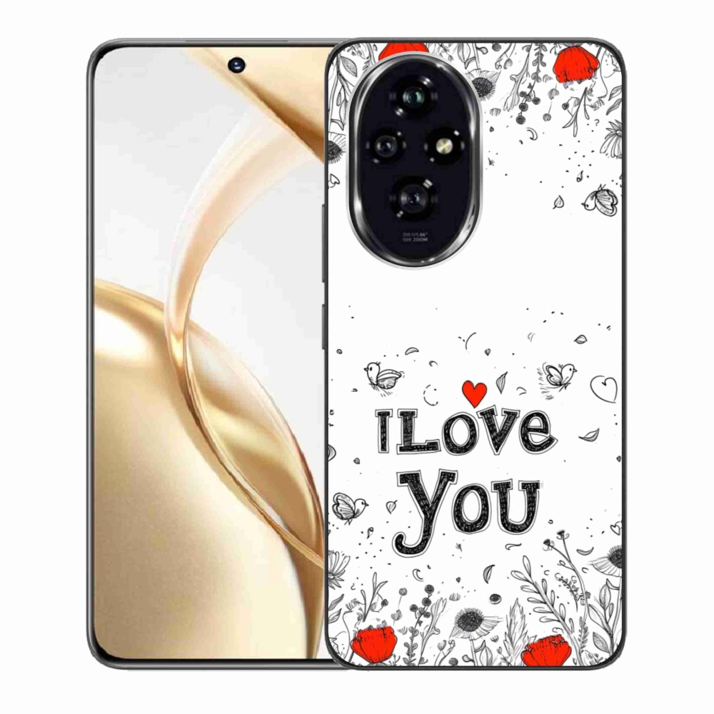 Gelový kryt mmCase na Honor 200 5G - I love you bílé pozadí