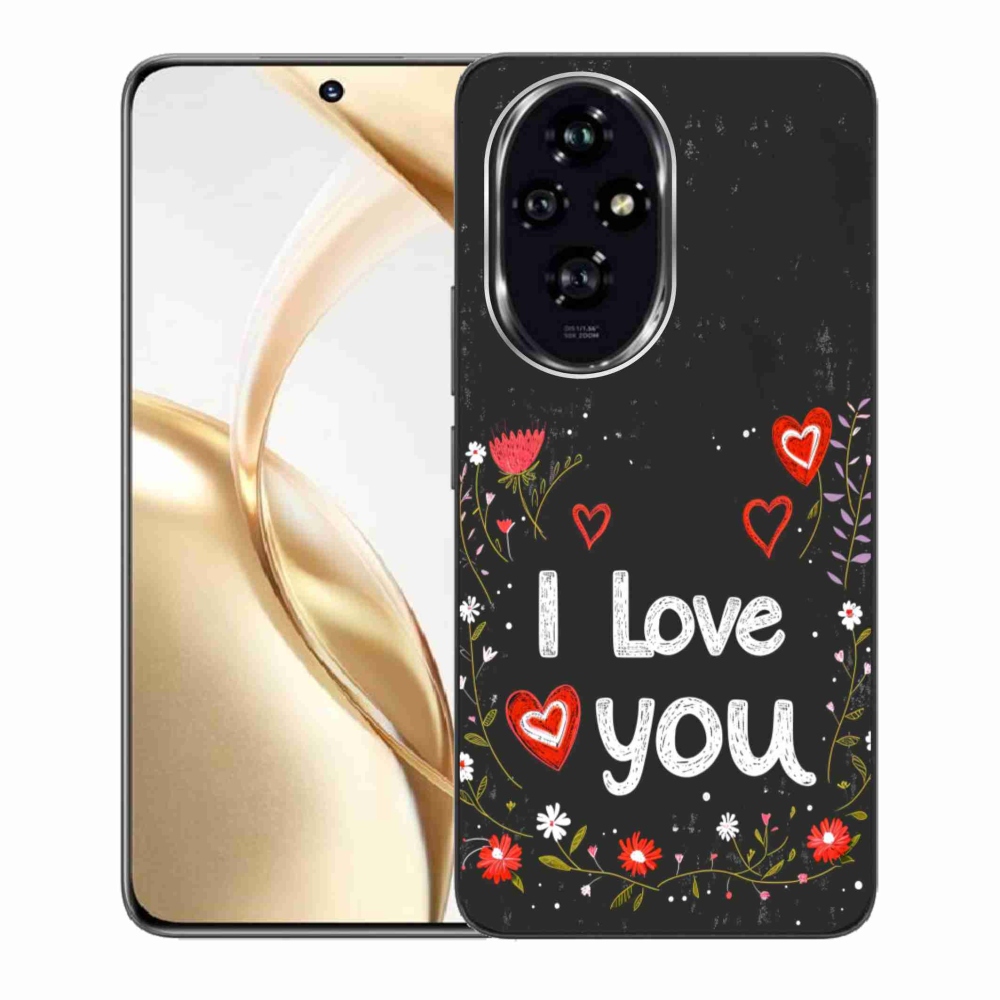 Gelový kryt mmCase na Honor 200 5G - I love you černé pozadí