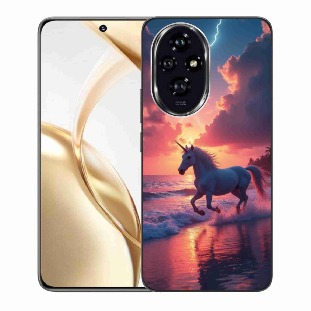 Gelový kryt mmCase na Honor 200 5G - jednorožec na pláži