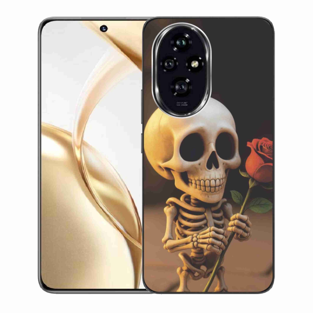 Gelový kryt mmCase na Honor 200 5G - kostlivec s růží