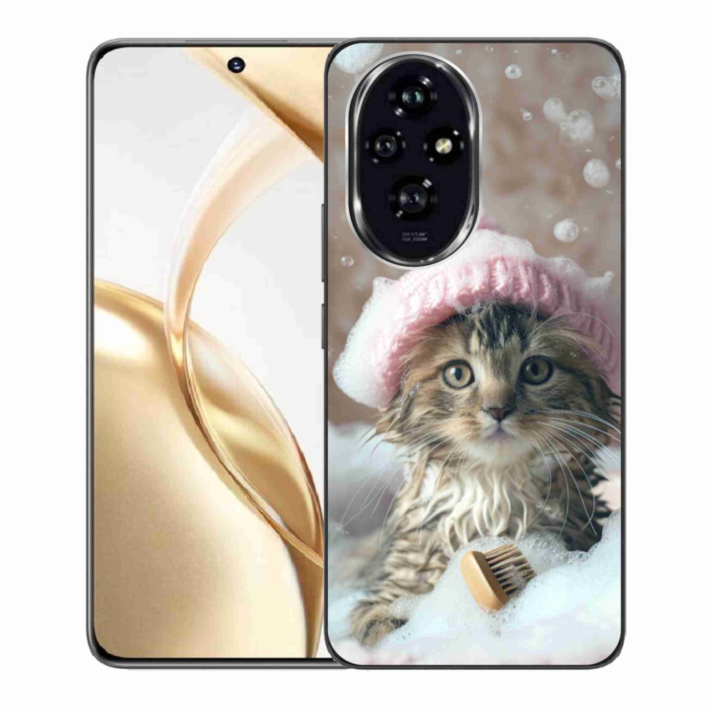 Gelový kryt mmCase na Honor 200 5G - kotě a koupel