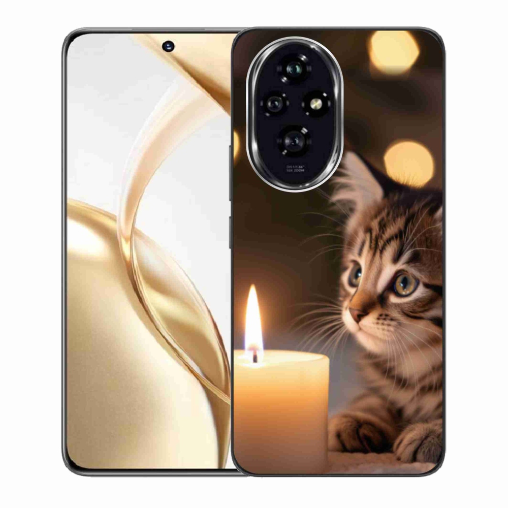 Gelový kryt mmCase na Honor 200 5G - kotě a svíčka