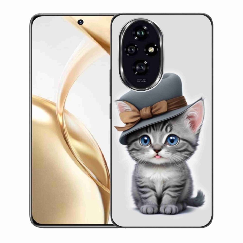 Gelový kryt mmCase na Honor 200 5G - kotě s kloboukem