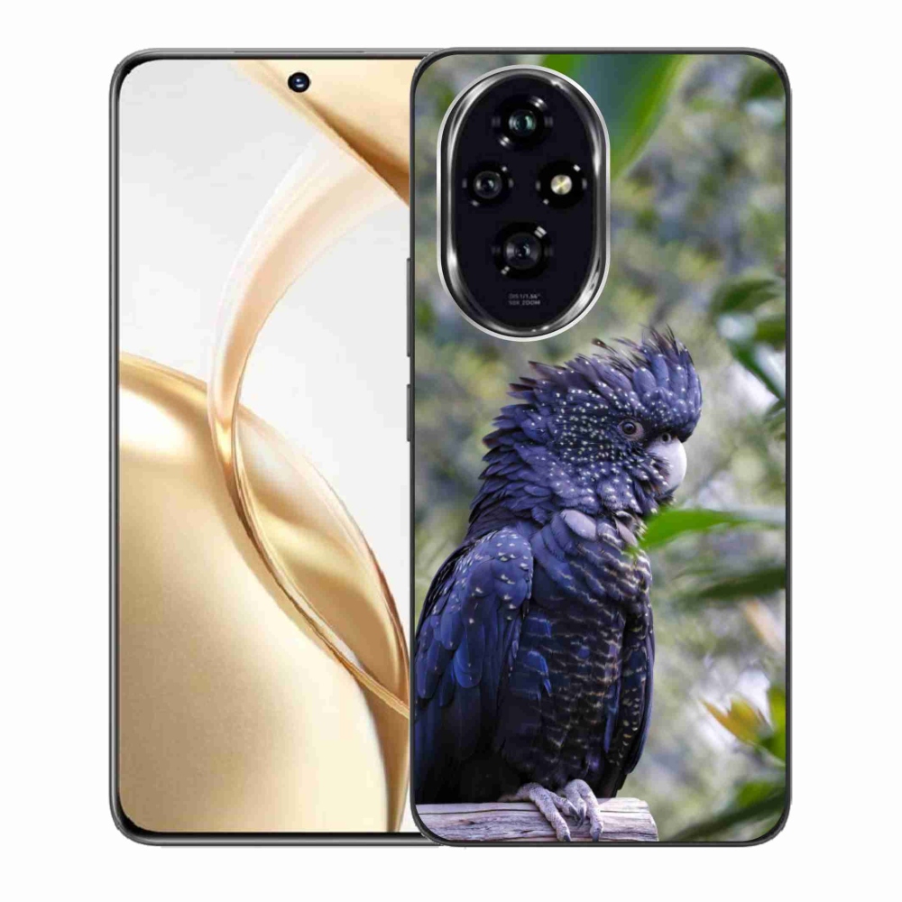 Gelový kryt mmCase na Honor 200 5G - papoušek kakadu černý